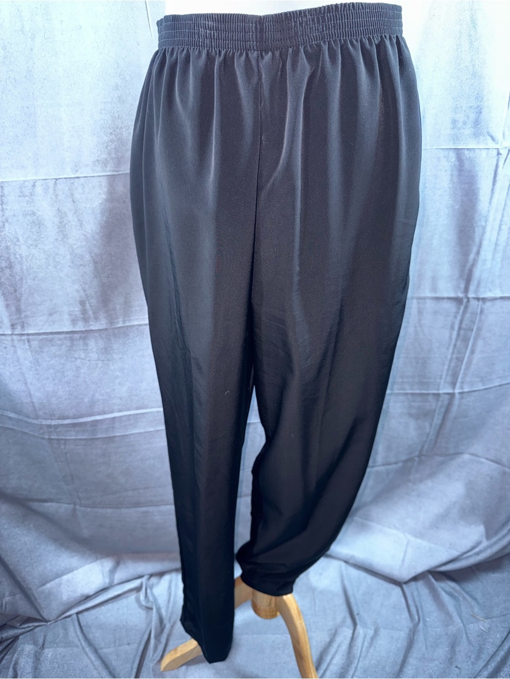 3128-MarkReed Vintage Women's Black Straight-Leg Elastic-Waist Pants